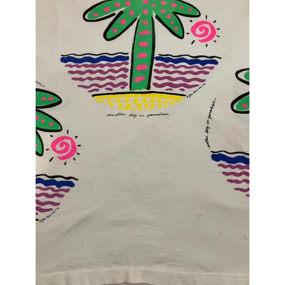 Jim Benton 1991 Vintage Another Day in Paradise T Shirt GUC Size Large